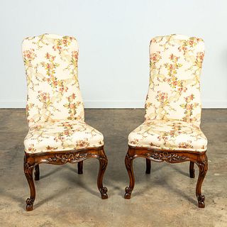 PR, PROVINCIAL STYLE UPHOLSTERED SIDE CHAIRS
