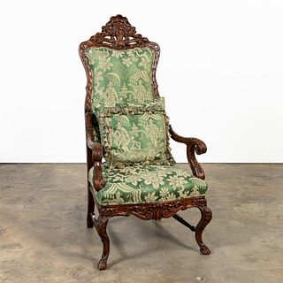 ROCOCO-STYLE CHINOISERIE UPHOLSTERED ARMCHAIR