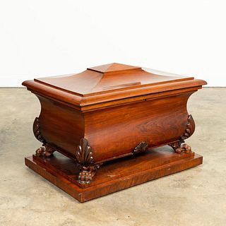 19TH C. REGENCY LARGE ROSEWOOD STANDING TEA CHEST