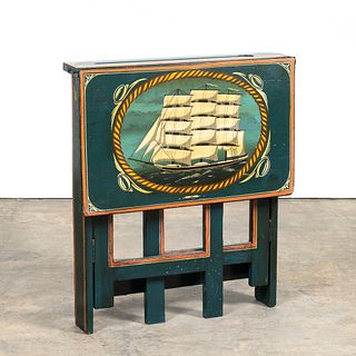 "ROYAL CHATHAM COLLEGE" PAINTED MARITIME DESK
