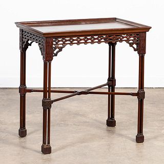 *CHINESE CHIPPENDALE-STYLE FRETWORK TEA TABLE
