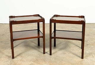 PR., CHIPPENDALE STYLE 2-TIER MAHOGANY SIDE TABLES