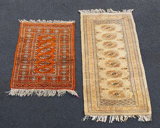 GROUP 2 SMALL BOKHARA RUGS, 2' X 4'2" LARGEST