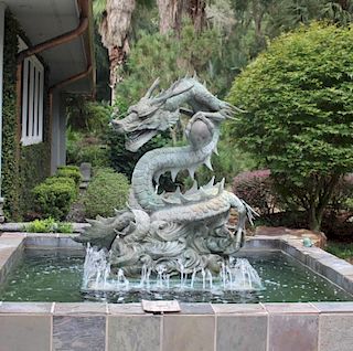 20th C. Monumental Chinese Dragon Fountain