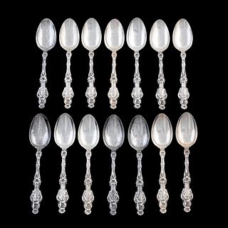 WHITING MFG. CO. "LILY" STERLING TEASPOONS, 14PC