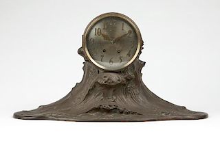 A Seth Thomas / Gorham bronze mantel clock