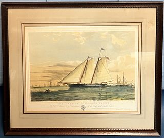 Yacht Lithograph