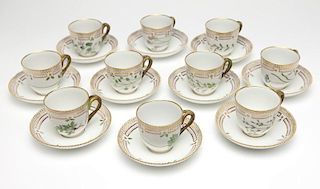 Royal Copenhagen ''Flora Danica'' cups & saucers