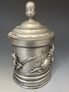 Pewter Tea Caddy with Punch
