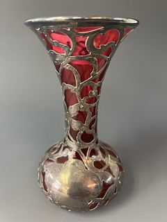 Silver Overlay Vase