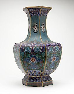 A large Chinese cloisonne enameled vase