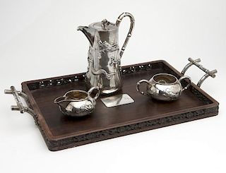 A Chinese export silver coffee service, Luen Hing