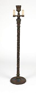 A patinated cold-painted Orientalist floor lamp