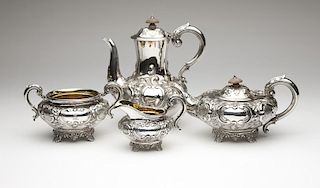 A Victorian sterling silver coffee/tea service
