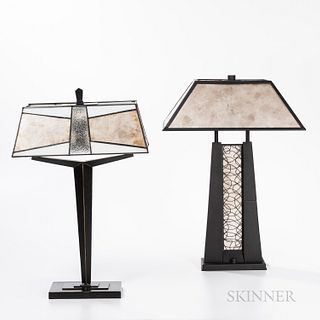 Two Frank Lloyd Wright-style Table Lamps