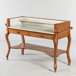 French Fruitwood and Marble-top Wash Stand