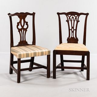 Two Chippendale-style Mahogany Side Chairs