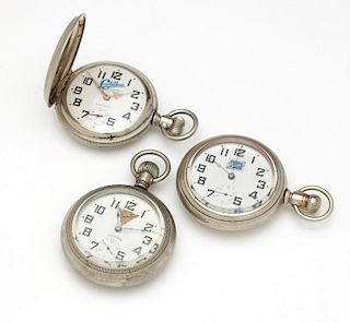 Group of 3 automobile advertising pocket watches