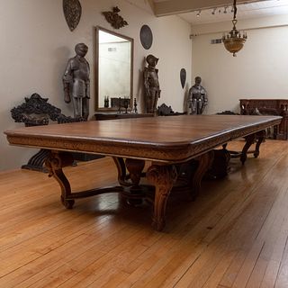 Large French Oak and Parcel-Gilt Extension Dining Table, by Jules Allard & Fils, for Ochre Court, Newport, RI
