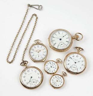 A group of 6 open face pocket watches