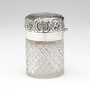 A Gorham sterling and cut-crystal vanity bottle