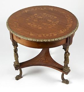 A Continental gilt bronze-mounted marquetry table