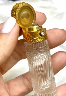 18K and Crystal Perfume Dabbing Bottle