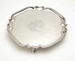 A George II sterling silver footed salver
