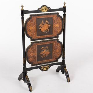 Louis XVI Style Marquetry Firescreen/Side Table 