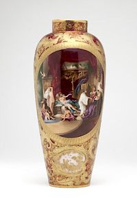 A hand-painted Royal Vienna-style vase
