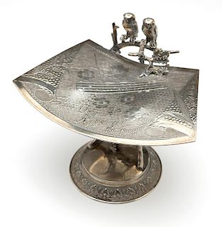 A Victorian silver-plated calling card holder
