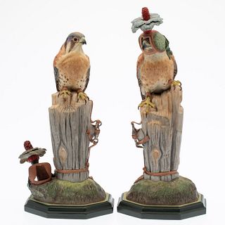 Pair of Boehm Kestrels with Falcon Hoods
