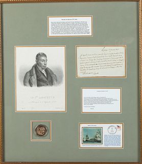 Marquis de Lafayette Signed Letter,  1825