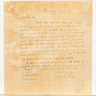 Forged Edgar Allen Poe Letter Possibly Joseph Cosey