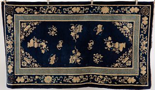 Chinese Blue and Cream Small Rug