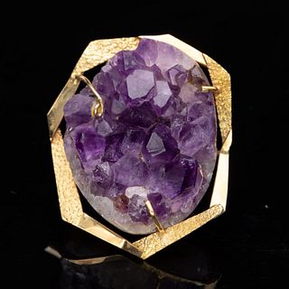 Gold-Mounted Amethyst Geode