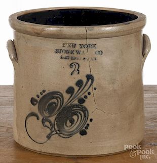 New York stoneware crock, 19th c., impressed New York Stoneware Co. Fort Edward