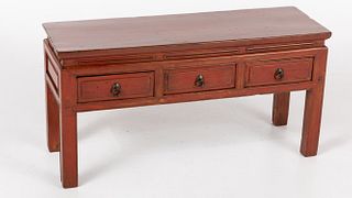 Chinese Small Red Stained Low Table
