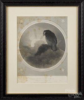 After Thomas Rogers, litho-engraving, titled The American Eagle. Guarding the Spirit of Washington