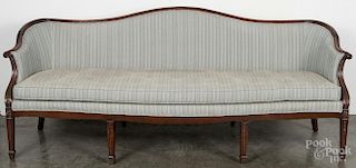 French style mahogany sofa, 34'' h., 85'' w.