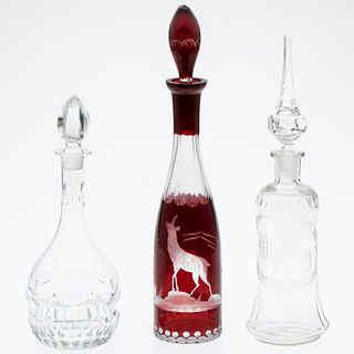 3 Unmarked Decanters