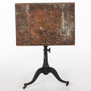 Cast Iron Adjustable Drafting Table, 19th C