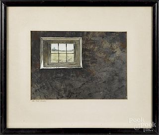 Mildred Sands Kratz (American 20th c.), watercolor, titled The Mill Window, 8'' x 12''.