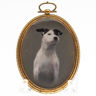 Portrait Miniature of a Dog, Late 19th/Early 20th C