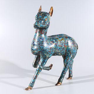 Chinese Cloisonne Enameled Model of a Deer