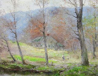 George A. Traver Autumn Fall Landscape Painting