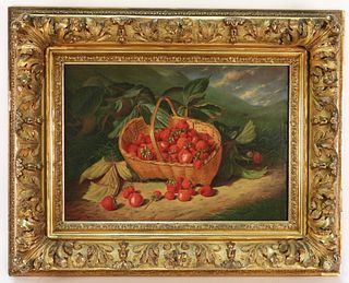 Frederick Batcheller Strawberry Basket Painting