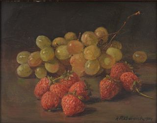 Horace Burdick Mixed Fruit Still Life Painting
