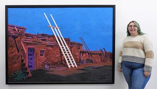 Constance Evans Ladder Landscape Painting