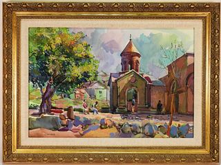 Avetis Mkrtchyan Architectural Landscape Painting